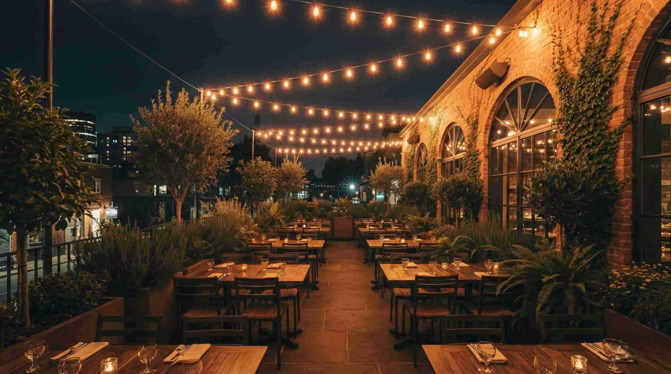 Área externa da pizzaria